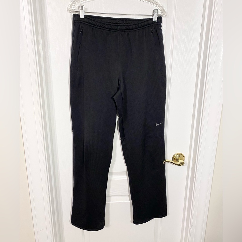 NIKE Fit Dry Track Pants Zipper Pocket & Hem Black Men’s Medium
